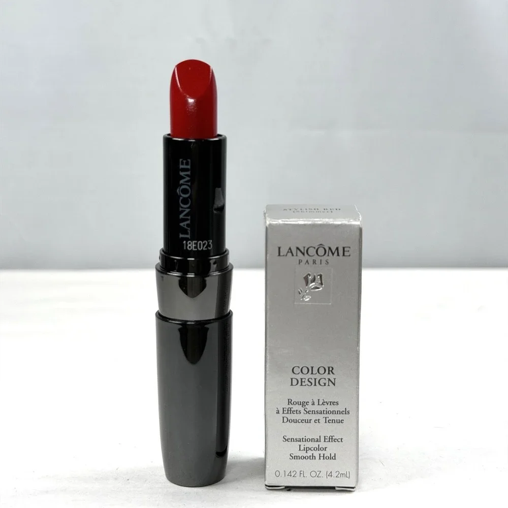 RARE Lancome L'Absolu Rouge Advanced Hydrating Lipstick / Stylish Red / Shimmer